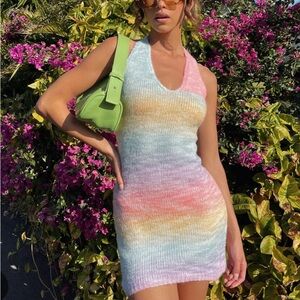 Princess Polly Pastel Rainbow Knit Dress
